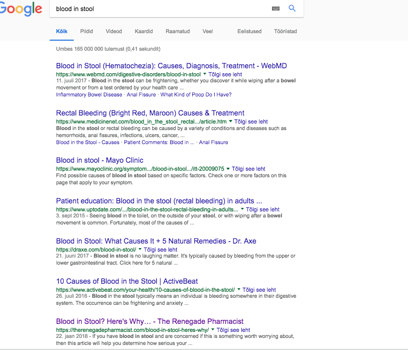 blood in stool search results